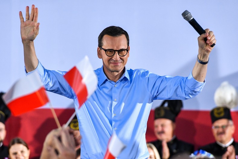 Mateusz Morawiecki podczas spotkania w Świdniku (22.09.2023)