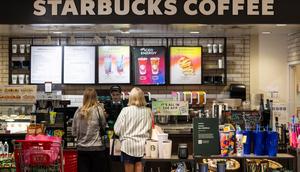 Comparable sales are down in Starbucks' two biggest markets.Etienne Lauren/AFP via Getty Images