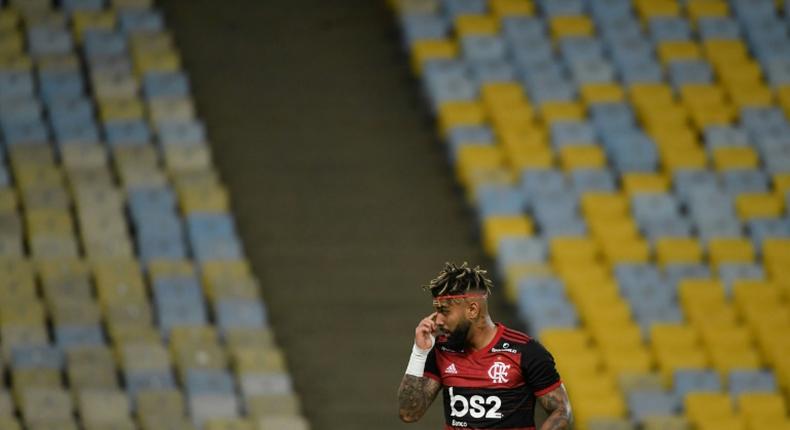 Brazilian striker Gabriel Gabigol Barbosa (pictured June 2020) was arrested at a large gathering in the rich Vila Olimpia neighborhood of Sao Paulo