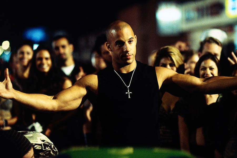 Vin Diesel jako Dominic Toretto w filmie "Szybcy i wściekli" (2001)