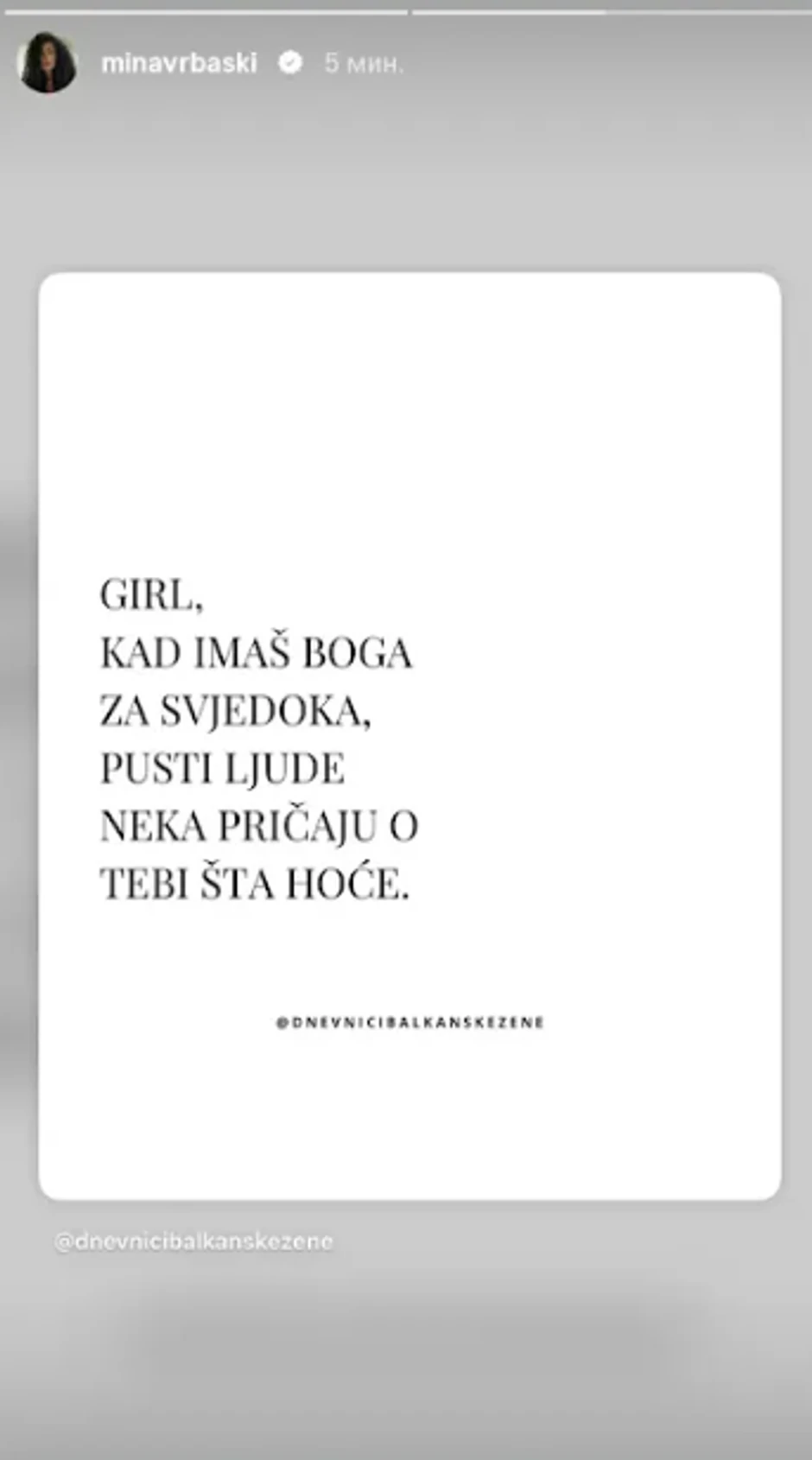 Oglasila se Mina Vrbaški 