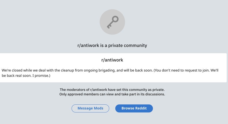 The viral subreddit r/antiwork has switched to 'private' amid backlash ...