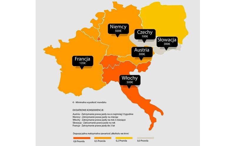 Limity alkoholu i kary w ulubionych krajach polskich narciarzy