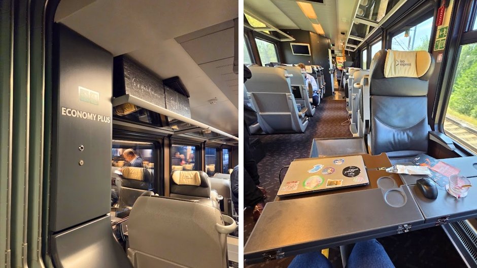 Wnętrza pociągu Leo Express, klasa ekonomiczna plus