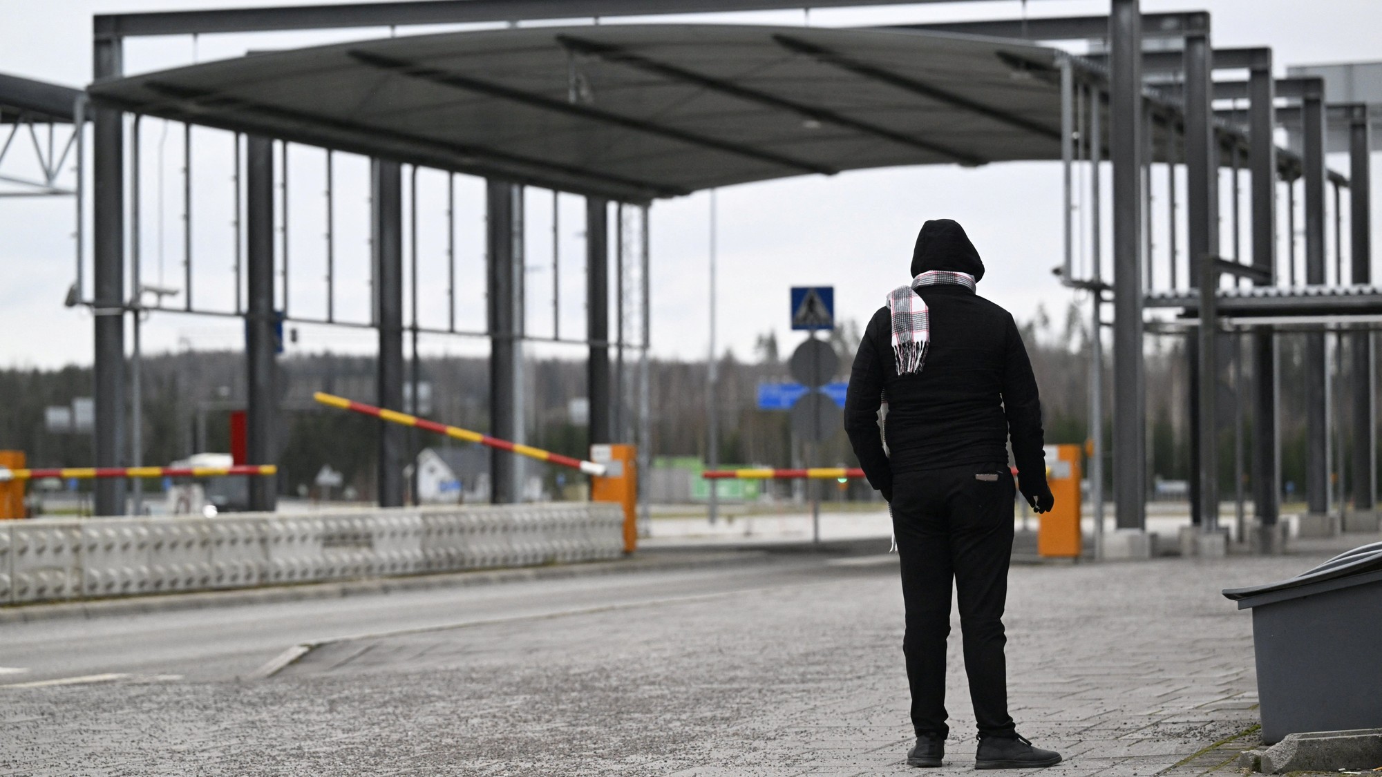Hranica medzi Ruskom a Fínskom na hraničnom priechode Nuijamaa vo fínskom Lappeenrante. 