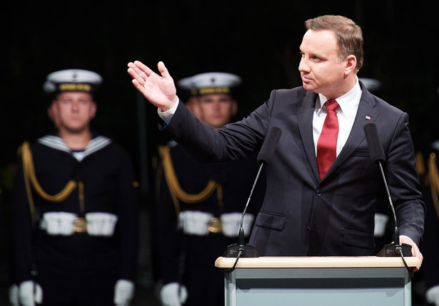 Prezydent RP Andrzej Duda przemawia podczas uroczystości upamiętniających 77. rocznicę wybuchu II wojny światowej na Westerplatte, PAP/Adam Warżawa