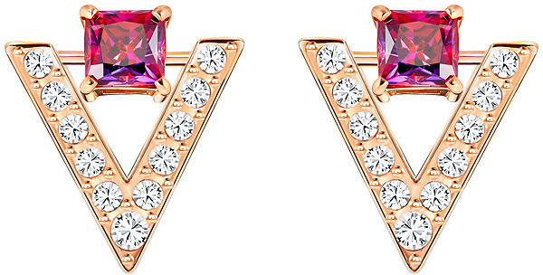 Swarovski Funk Pierced Earrings Red Rose gold-plated 5249350