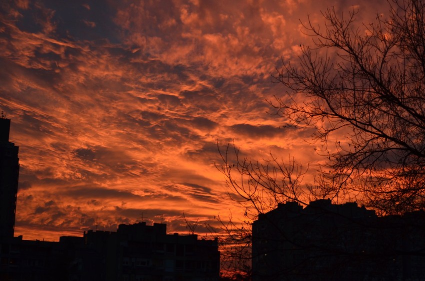 Ovako je izgledalo nebo nad Novobeogradskim blokom 23, foto: P.M.