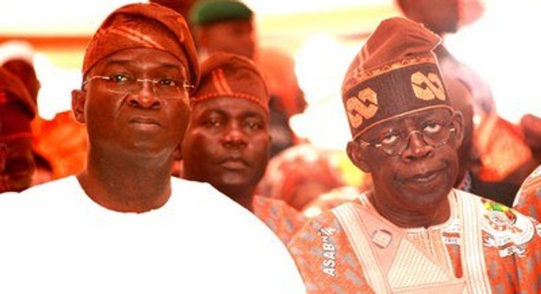 Former Lagos State Governors Bola Tinubu and Babatunde Fashola