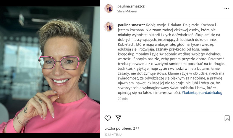 Paulina Smaszcz na Instagramie