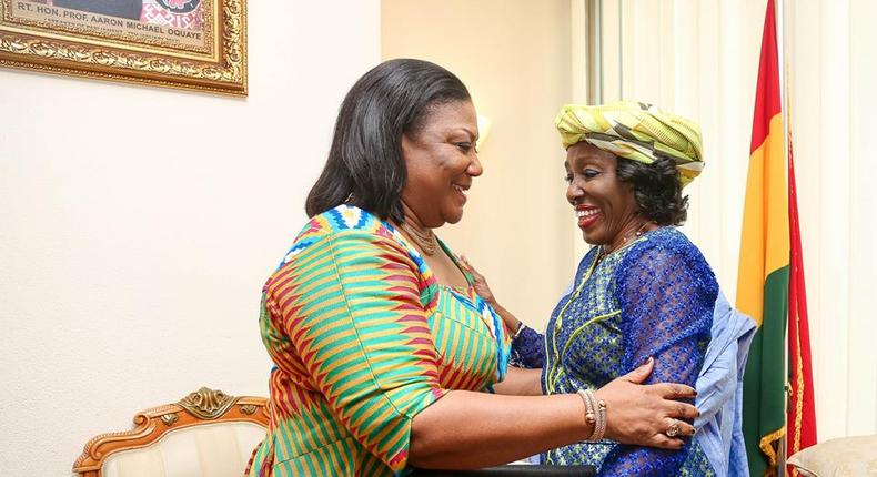 Former First Lady, Nana Konadu Agyeman-Rawlings and First Lady Rebecca Akufo-Addo