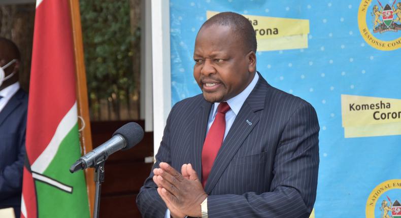 Health CS Mutahi Kagwe during a presser on March 17, 2021