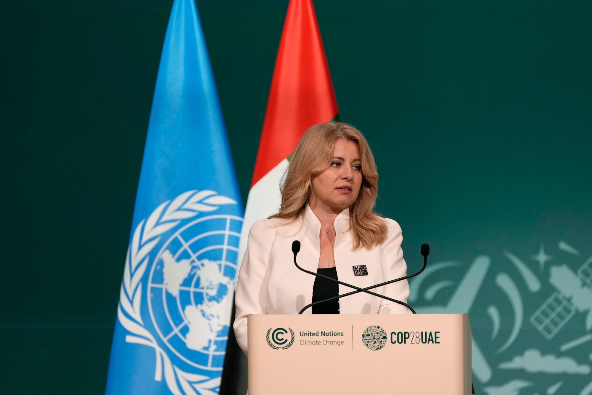 Prezidentka Zuzana Čaputová počas klimatického summitu COP28 v Dubaji.