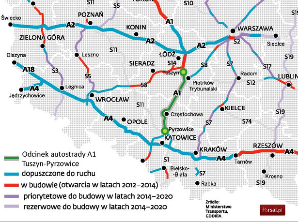 Odcinek autostrady A1 Tuszyn-Pyrzowice