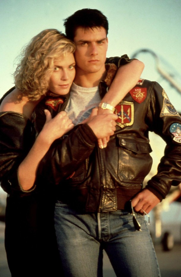 Kelly McGillis i Tom Cruise w legendarnym filmie „Top Gun, 1986 r.