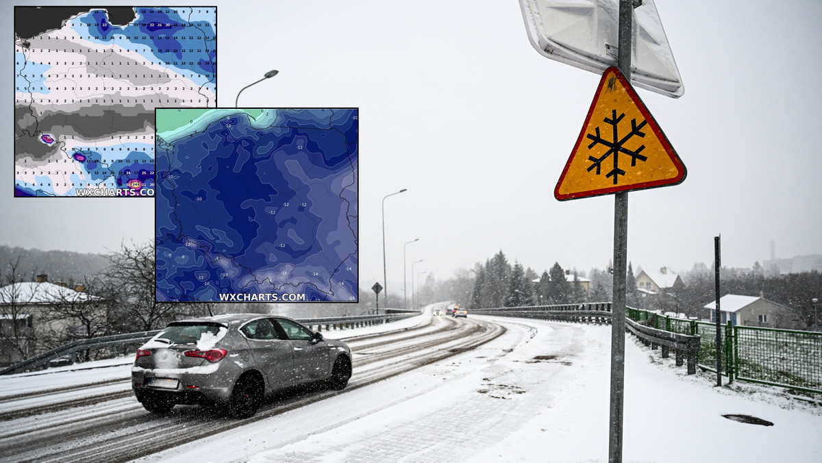 Śnieg i dwucyfrowy mróz zstąpią na Polskę. Mapy pogody zapłonęły na fioletowo