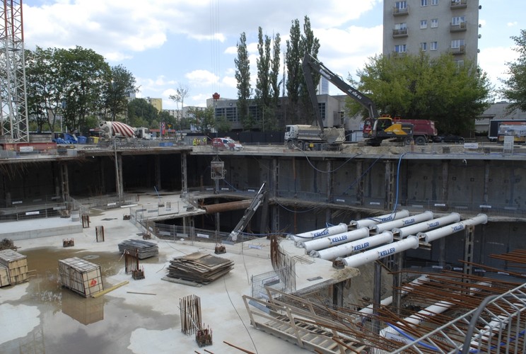 Budowa The Warsaw HUB. Czerwiec 2017 r., Źródło: Ghelamco.