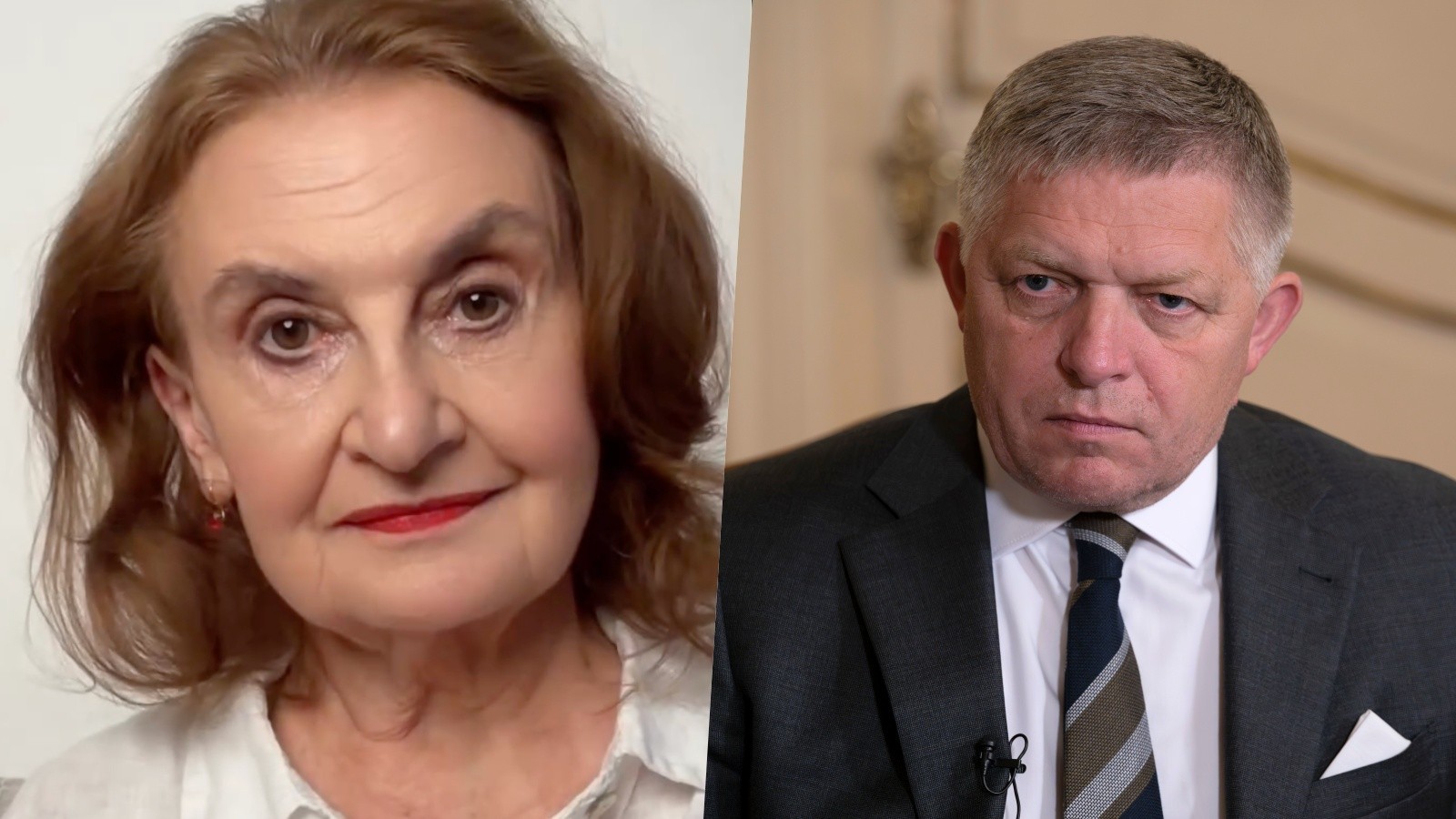 Herečka Eva Holubová a premiér Robert Fico.