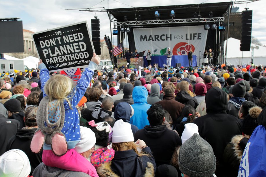 Thousands of people gathered for the March for Life rally on Friday in Washington, DC.