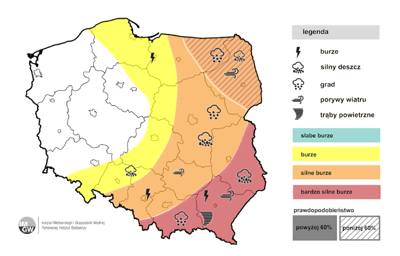 Prognoza burz na sobotę