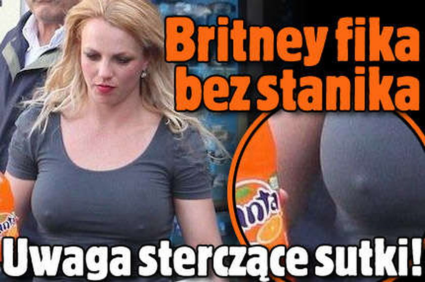 Britney fika bez stanika. Uwaga sterczące sutki!