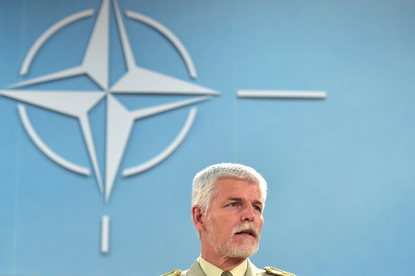 General Pavel, Chairman of the CMC, looks on during a NATO defence ministers meeting in Brussels