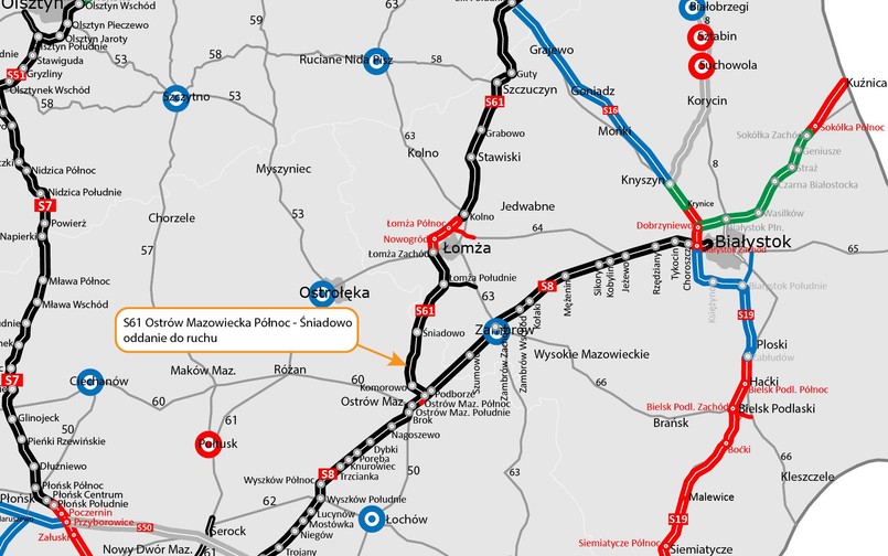 Trasa S61 już prawie gotowa: oddano niemal 20-kilometrowy odcinek