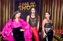 Bufiaste rękawy, skóra, róż. Tak Anna Mucha, Mery Spolsky i Michał Szpak promują show TVN [FOTO]