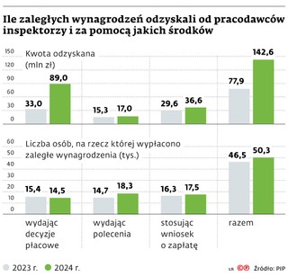 Ile zaległych wynagrodzeń odzyskali od pracodawców inspektorzy i za pomocą jakich środków