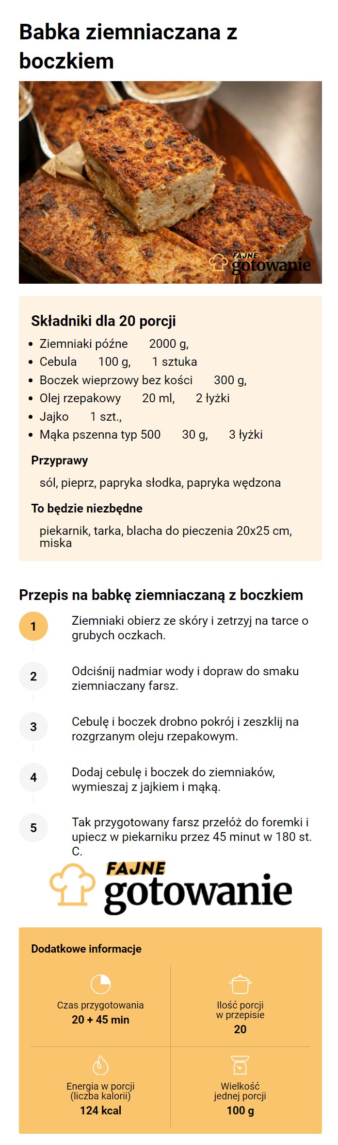 Babka ziemniaczana z boczkiem