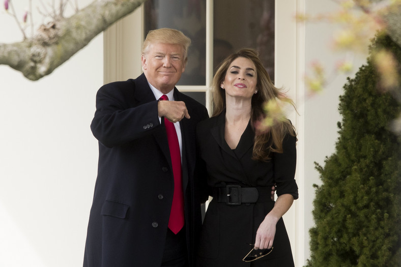 Donald Trump i Hope Hicks w Białym Domu. 29 marca 2018.