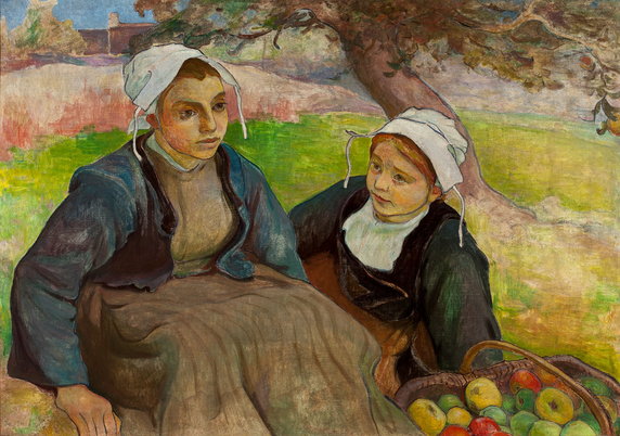 Władysław Ślewiński, "Dwie Bretonki z koszem jabłek" (ok. 1897)