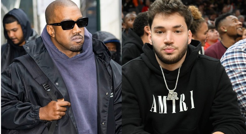 Kanye West and Adin Ross.(L) Gotham/GC Images, (R) Paras Griffin/Getty Images