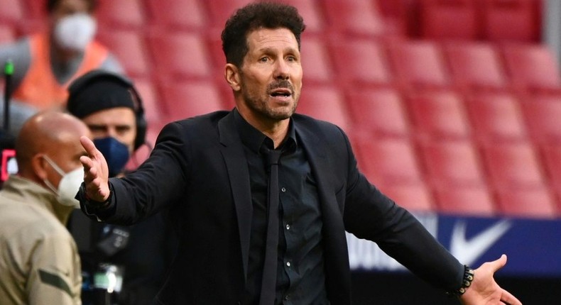 Diego Simeone's Atletico Madrid are one win away from clinching the La Liga title. Creator: GABRIEL BOUYS