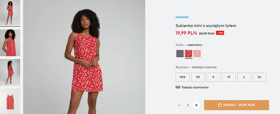 Sukienka mini z wyciętym tyłem