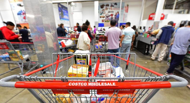 shopping cart at costco