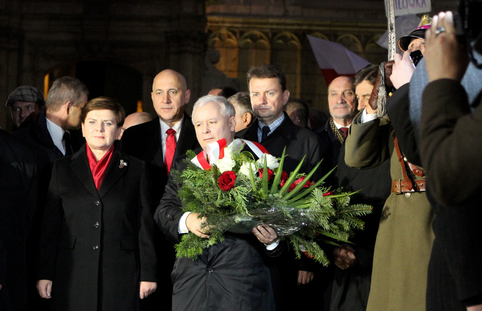 Kaczyński i Szydło świętują 11 listopada w Krakowie