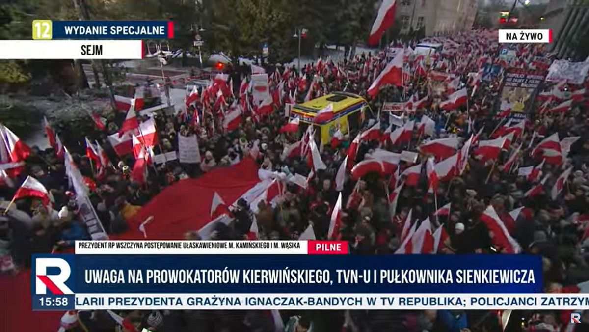 TV Republika pokazała Protest Wolnych Polaków. Były problemy techniczne