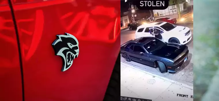 Złodzieje znaleźli nietypowy sposób na kradzież Dodge'a Challengera Hellcat [WIDEO]