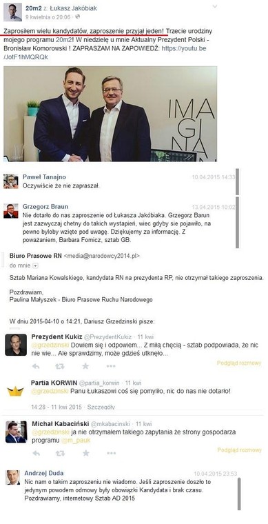 Kontrowersje wokół programu "20m2 Łukasza" z Bronisławem Komorowskim