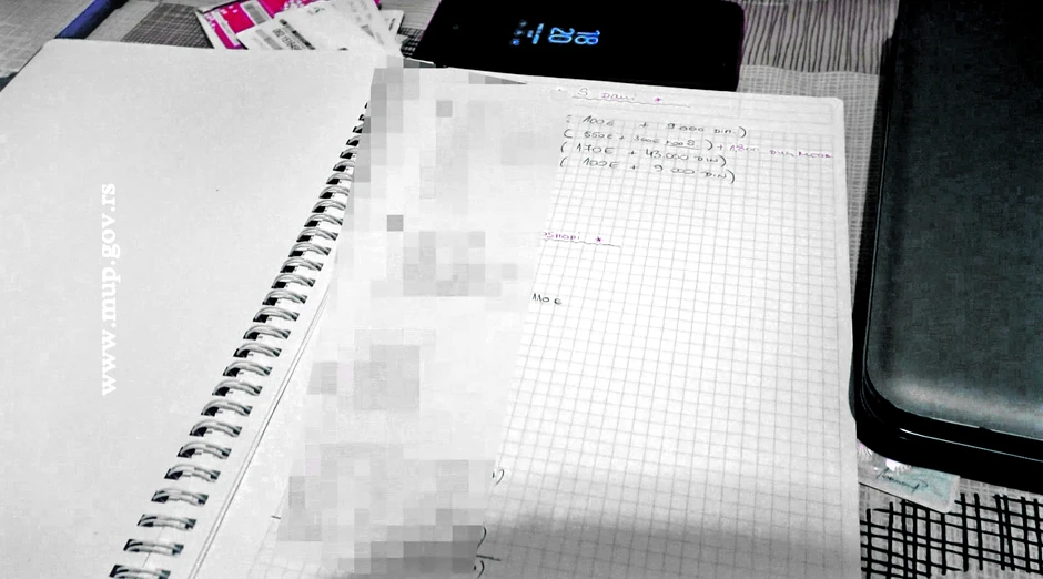 U sveskama pisali ko su bili klijenti i cene za svaku devojku pojedinačno 