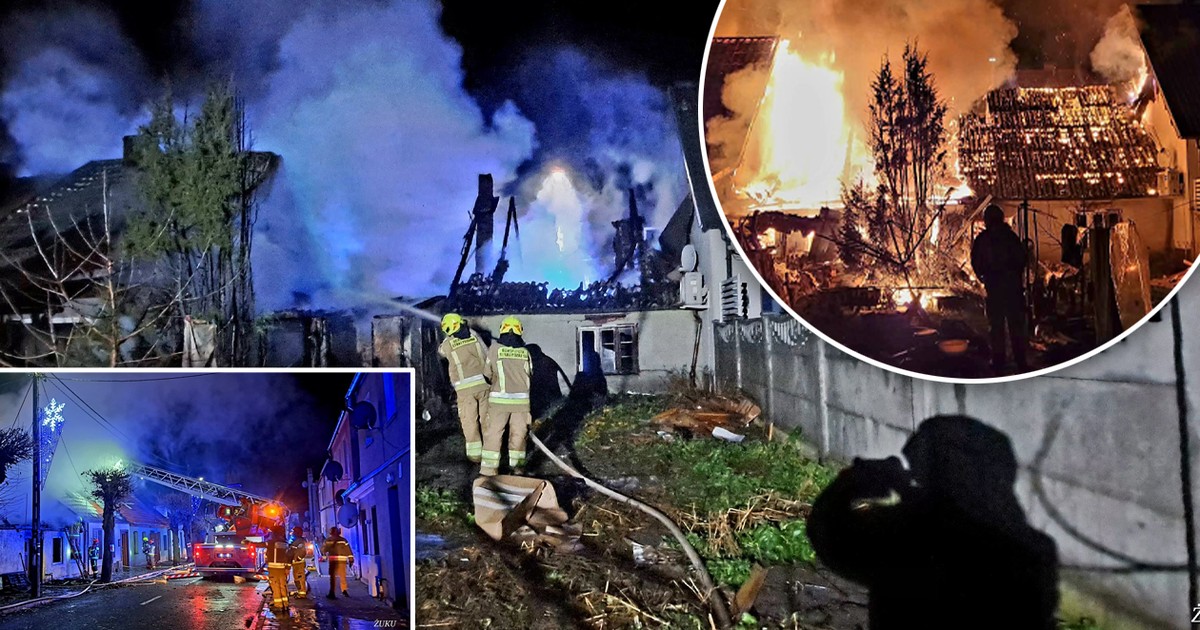 Ogromny pożar w Nowym Stawie. Cztery domy stanęły w ogniu