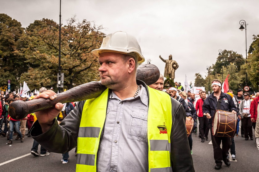 Protesty związkowców w Warszawie