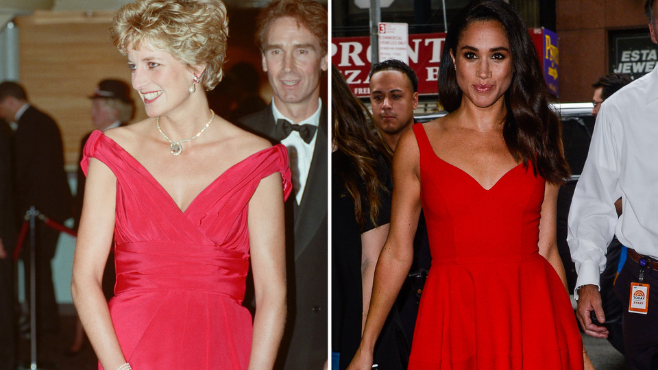 Diana w 1992 r. i Meghan w 2016 r.