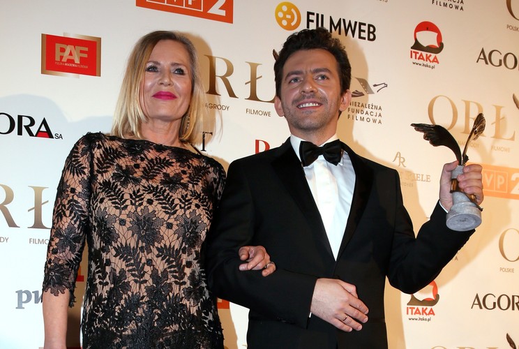 Orły 2015: Piotr Głowacki (w towarzystwie Grażyny Szapołowskiej)