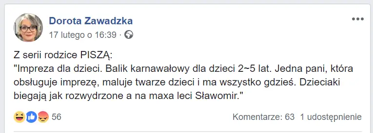 źródło: www.facebook.com/DorotaZawadzkaPsycholog