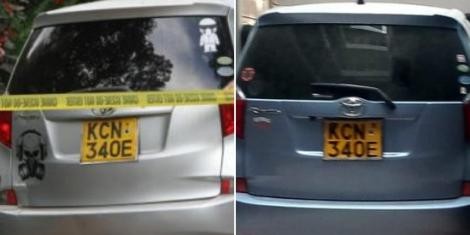 Vehicles with similar number plates, (on the left) it was used by attackers in the Dusit attack 