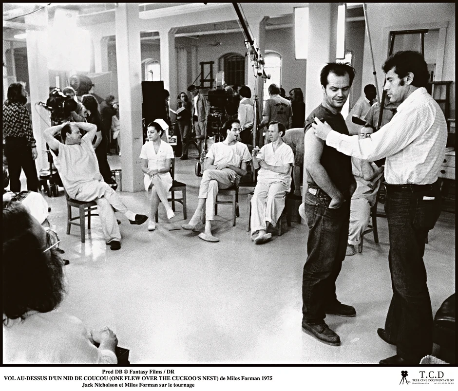 Forman na snimanju “Leta iznad kukavičjeg gnezda” sa Džekom Nikolsonom