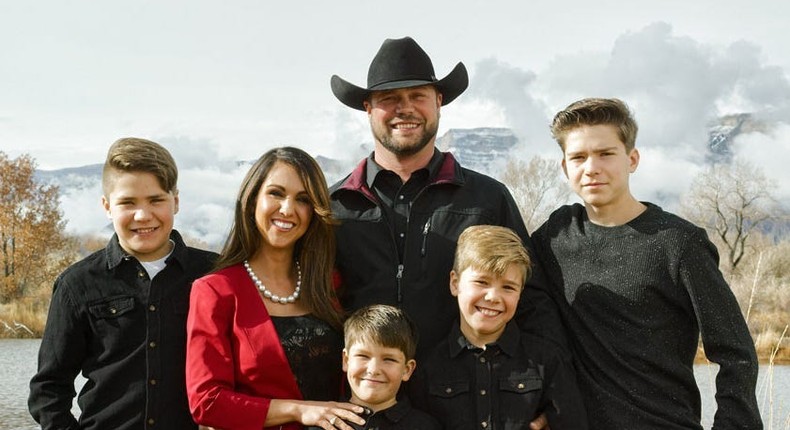 Colorado Rep. Lauren Boebert with her husband and four sons.Lauren Boebert for Congress