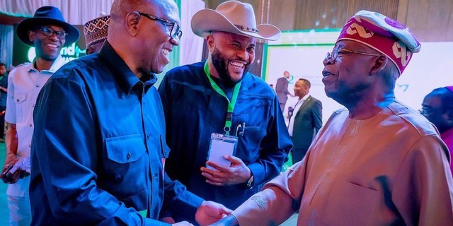 L-R: Presidential candidates of Labour Party, ZLP, and APC, Peter Obi, Dan Nwanyanwu, and Bola Tinubu respectively. [Twitter:@FSyusuf]